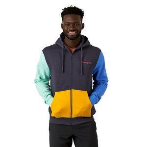 Cotopaxi Color Block Full Zip Hoodie Size Graphite Mango Blue Yellow XL